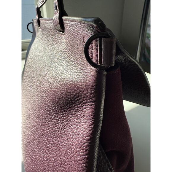 Rebecca Minkoff Keith Satchel Purple Leather Suede Top Handle Great Color! EUC! - Picture 3 of 11